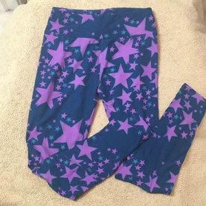 Lularoe OS Purple/Aqua stars